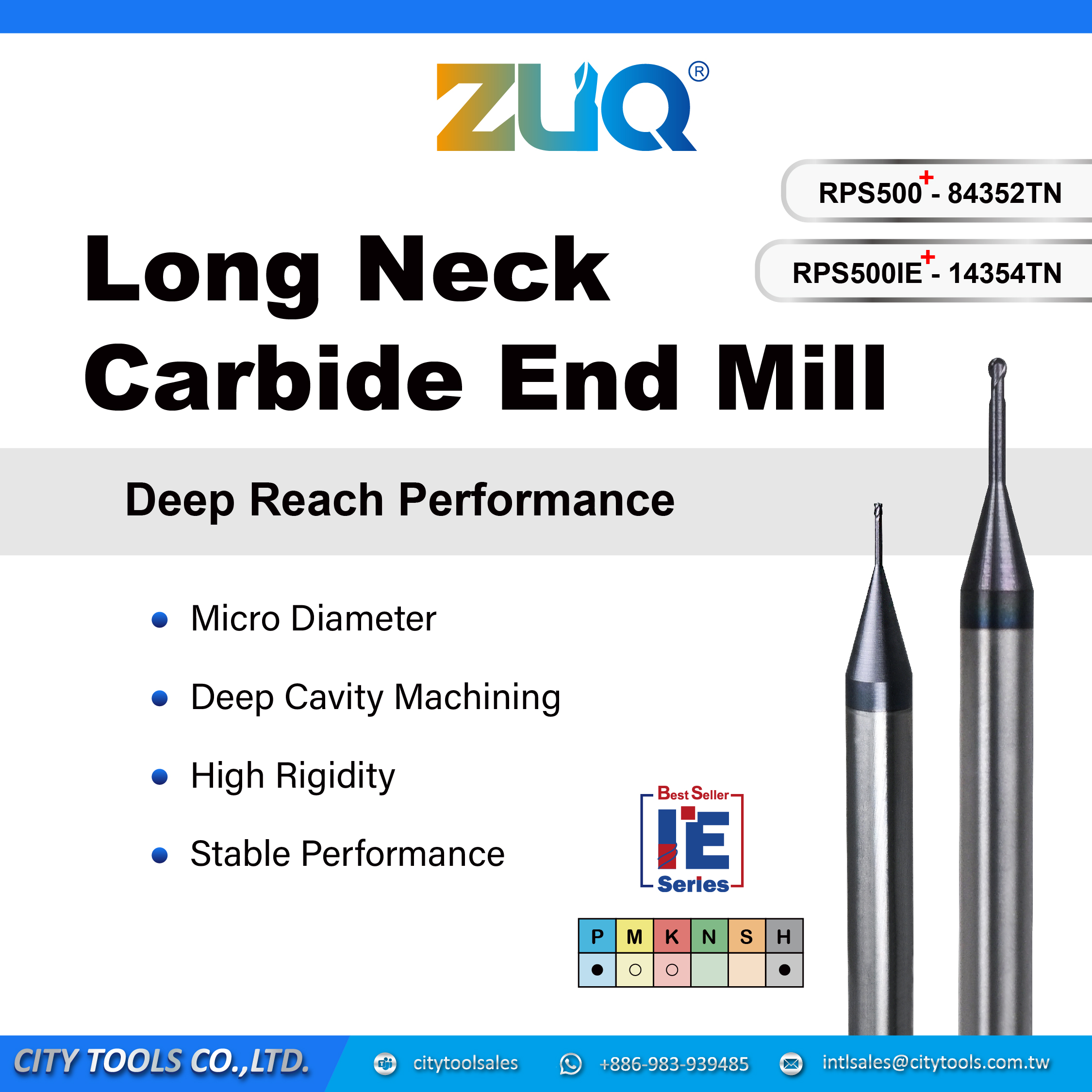 Long Neck Carbide End Mill